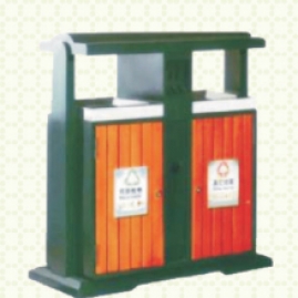 钢木垃圾桶
