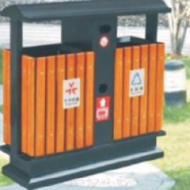 钢木垃圾桶